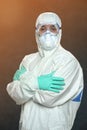 Scientist Dressed in Hazmat Suit