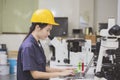 Scientist or engineer woman doing chemical test in laboratory Royalty Free Stock Photo