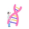 Scientist exploring DNA structure. Hand drawn genome sequencing concept made in vector. Human genome project Royalty Free Stock Photo