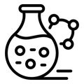 Scientist flask icon, outline style Royalty Free Stock Photo