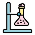 Scientist flask stand icon color outline vector Royalty Free Stock Photo