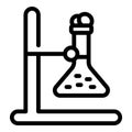 Scientist flask stand icon, outline style