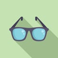 Scientist glasses icon flat vector. Lab research