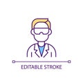 Scientist with goggles and uniform RGB color icon Royalty Free Stock Photo