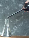 Scientist hands researcher working in laboratory and test tube crude oil