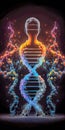 Scientist holding abstract luminous DNA molecule Royalty Free Stock Photo