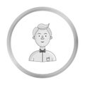 Scientist icon in monochrome style isolated on white. People of different profession symbol stock vector