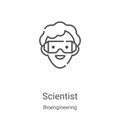 scientist icon vector from bioengineering collection. Thin line scientist outline icon vector illustration. Linear symbol for use Royalty Free Stock Photo
