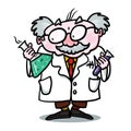 Scientist cartoon character on white background