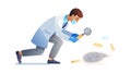 Scientist Inspecting Samples Medical Laboratory Research, vector design Generative AI Royalty Free Stock Photo