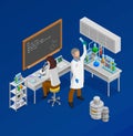 Scientist Isometric Concept Composition Royalty Free Stock Photo