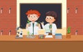 Scientist kids in the classroom