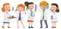 Scientist kids doing chemical experiment Royalty Free Stock Photo