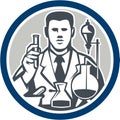 Scientist Lab Researcher Chemist Retro Circle