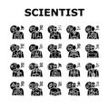 scientist laboratory lab science icons set vector Royalty Free Stock Photo