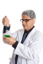 Scientist with laboratory sample