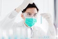 Scientist in the laboratory working at lab with test tubes Royalty Free Stock Photo