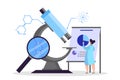 Scientist making medical research. Laboratory equipment vector