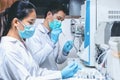 Scientist used Mass Spectrometry to analyze samples in the laboratory. Royalty Free Stock Photo