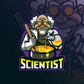 Scientist mascot logo design vector with modern illustration concept style for badge, emblem and tshirt printing. scientist illust