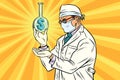 Scientist in mask analyzes the economy