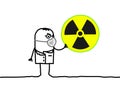 Scientist with mask & radioactivity