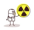 Scientist with mask and radioactivity Royalty Free Stock Photo