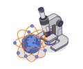 Scientist Microscope Laboratory in flat isometric art illustration