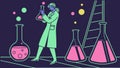 Scientist Mixing Chemicals in Lab, Innovation and Scientific Process, vector design Generative AI Royalty Free Stock Photo