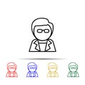 Scientist multi color style icon. Simple thin line, outline vector of sciense icons for ui and ux, website or mobile application Royalty Free Stock Photo