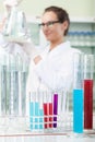 Scientist and professional laboratory equipment