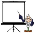 Scientist at projector screen