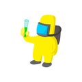 Scientist in protective suit cartoon icon Royalty Free Stock Photo