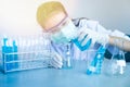 Scientist research chemistry at science lab Royalty Free Stock Photo