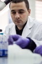 Scientist or researcher or PHD student take DNA samples from fla Royalty Free Stock Photo