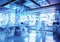 Scientist and researchers team working on new innovation healthcare researches in modern laboratory.Macro.AI Generative