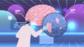 scientist showing detailed explanation anatomical brain structure human body internal organ anatomy medicine healthcare