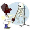 Scientist and skeleton