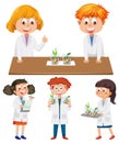 Scientist and student doing chemistry experiment Royalty Free Stock Photo