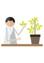 scientist taking plant sample. Vector illustration decorative design Royalty Free Stock Photo