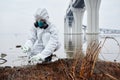 Scientist Taking Soil Sample Royalty Free Stock Photo