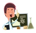 Scientist teaching the science illustration cartoon character