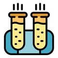Scientist Test Tube Experiment Icon Color Outline Vector