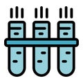 Scientist Test Tube Stand Icon Color Outline Vector
