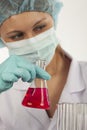 Scientist with test tubes Royalty Free Stock Photo