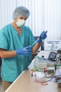 Scientist with test tubes Royalty Free Stock Photo