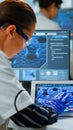 Scientist using digital tablet working in modern medical research laboratory Royalty Free Stock Photo