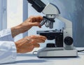 Scientist Using Microscope in Laboratory Setting for Research Royalty Free Stock Photo