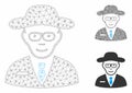 Scientist Vector Mesh Network Model and Triangle Mosaic Icon Royalty Free Stock Photo