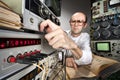 Scientist at vintage laboratory Royalty Free Stock Photo